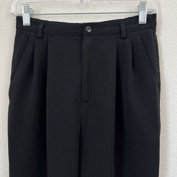 Samantha Sportswear Women's Tapered Pants Black Front Pleated High Rise Sz 4P - Picture 3 of 8